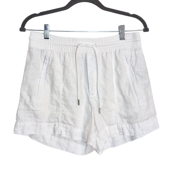 Athleta Pants - Athleta White Linen Pull-On Shorts Size 4